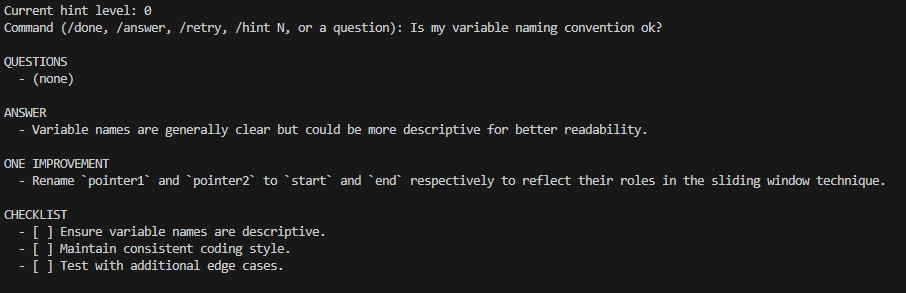 Follow-up question response