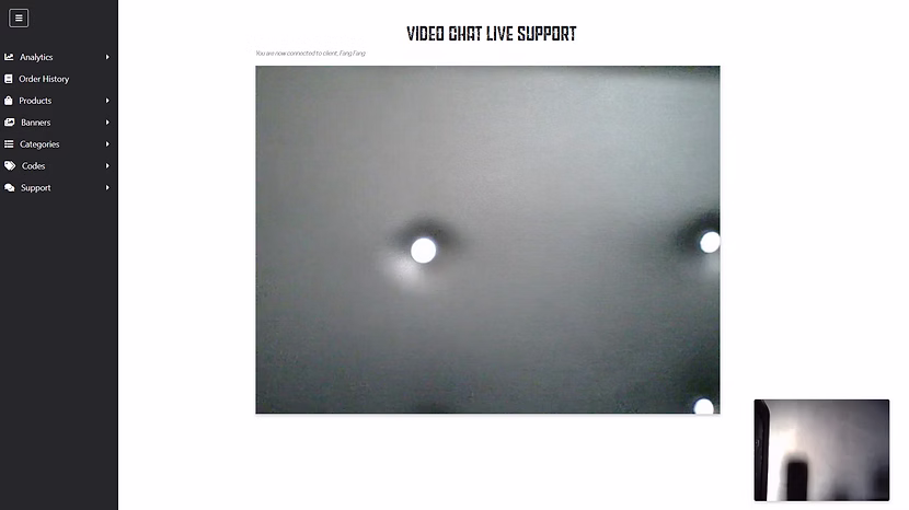 Customer staff video call