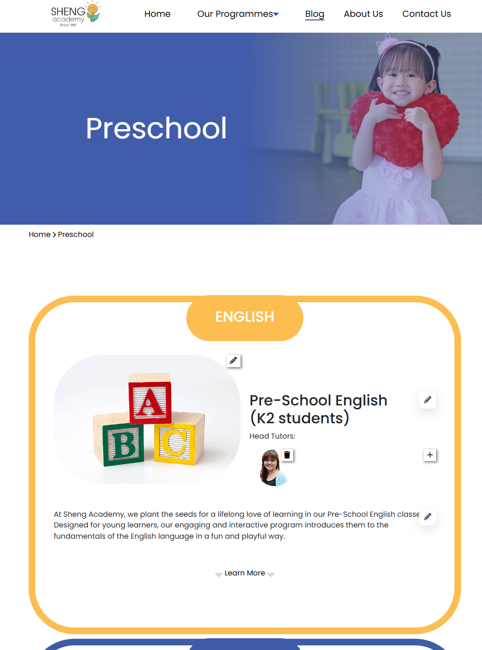 Programmes Tutor Page